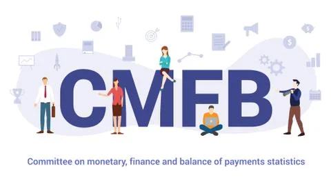 Cmfb commitee on monetary finance and balance of payments statistics concept  Stock Illustration