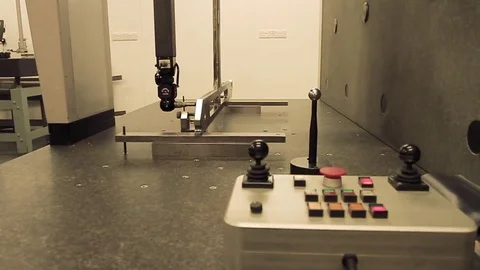 CMM Engineering machine measuring and calculating Stock Footage 82867758