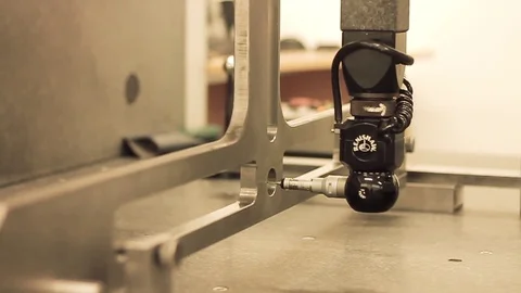 CMM Engineering machine measuring and calculating Stock Footage 82867815