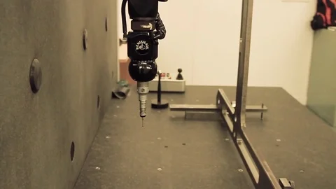 CMM Engineering machine measuring and calculating Stock Footage 82867868