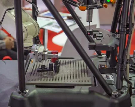 CMM Measuring Machine with robotic arm Stock Photos