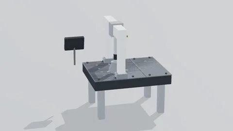 Cmm metrology 3d loop white background 3D animation seamless loop 스톡 동영상 341849729
