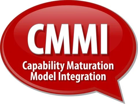 CMMI acronym definition speech bubble illustration Stock Illustration