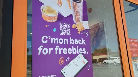 C'mon Back for Freebies Restaurant Signage Stock Footage 197838152