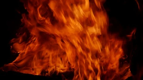 Cmpfire isolated on black background Stock Footage 99038643