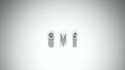 Cms 3D title animation with shadows on a white background Stock Footage 297672391