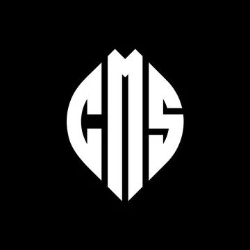 CMS circle letter logo design with circle and ellipse shape. CMS ellipse lett Stock Illustration
