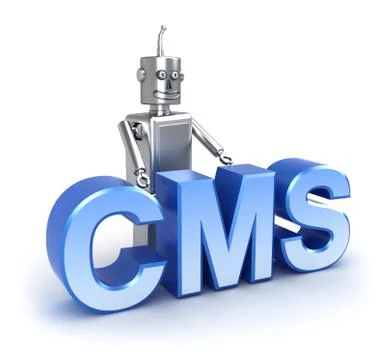 CMS : content management system concept. Isolated on white Stock Illustration