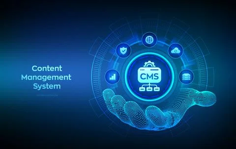 CMS. Content Management System concept. Website and document management, web  스톡 일러스트
