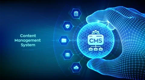 CMS. Content Management System concept. Website and document management, we.. Stock Illustration