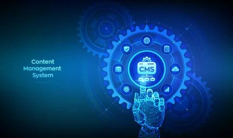 CMS. Content Management System concept. Data integration. Website and docum.. Stock Illustration