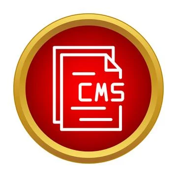 Cms content management system icon on red button イラスト素材