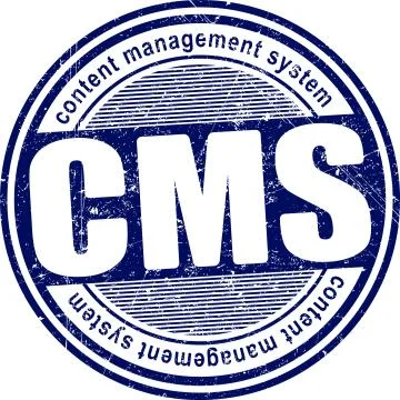 CMS (content management system) rubber stamp Stock Illustration