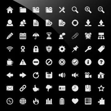 CMS Content Management System Web Icons Illustrazione stock