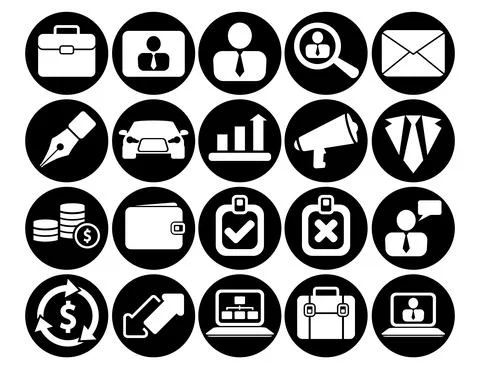 CMS Content Management System Web design Icons Stock Illustration