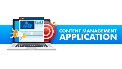 CMS Content Management System word cloud, vector business concept background Stock Illustration