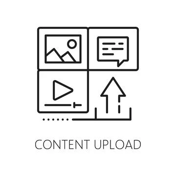 CMS, Content upload and management system icon Stock Illustration