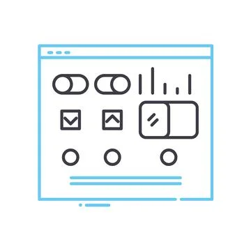 CMS dashboard line icon, outline symbol, vector illustration, concept sign Illustrazione stock