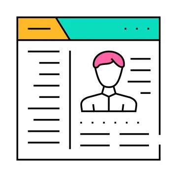 Cms with data kyc icon color illustration Illustrazione stock