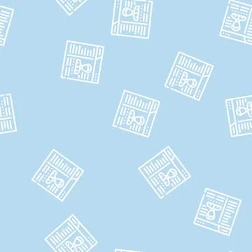 Cms with data kyc line vector seamless pattern Stock Illustration