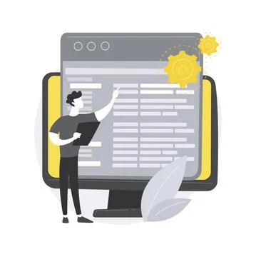 CMS development abstract concept vector illustration. Illustrazione stock