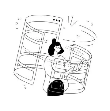 CMS development abstract concept vector illustration. Illustrazione stock