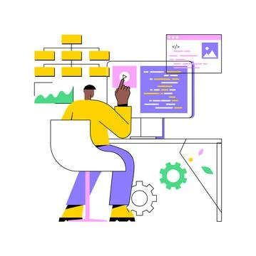 CMS development abstract concept vector illustration. Stock Illustration