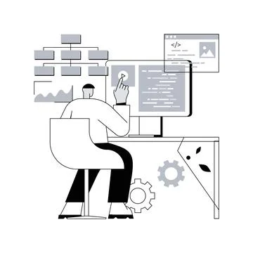 CMS development abstract concept vector illustration. Illustrazione stock