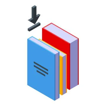 Cms development books icon isometric vector. Marketing system Stock Illustration