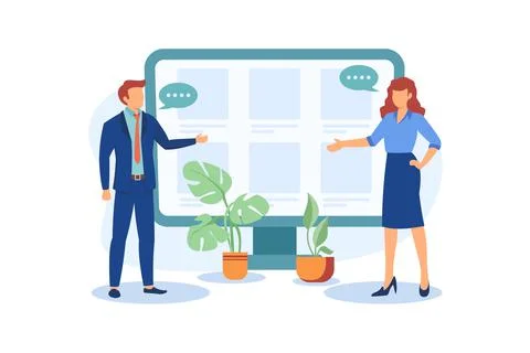 CMS development illustration exclusive design inspiration Illustrazione stock