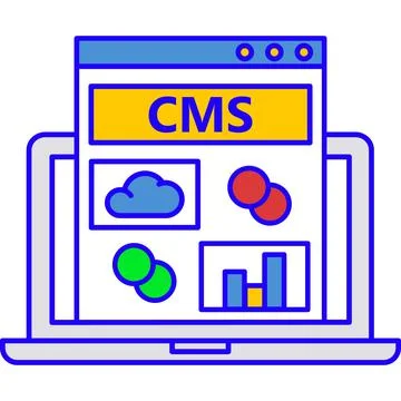 CMS flat icon, conversion vector online management Stock Illustration