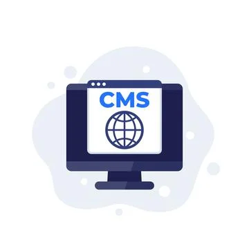 CMS icon, Content management system, vector art Stock Illustration