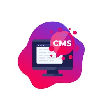 CMS icon, Content management system, vector Stock Illustration