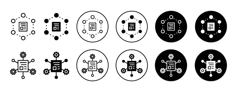 CMS icon Outline flat Icon Stock Illustration