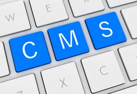 Cms keyboard concept 3d illustration Illustrazione stock