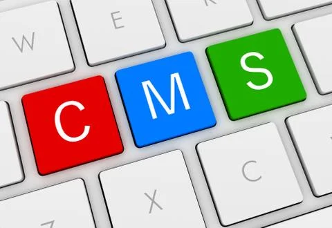 Cms keyboard concept 3d illustration Illustrazione stock