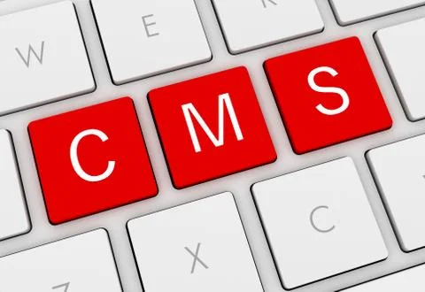 Cms keyboard concept illustration 스톡 일러스트