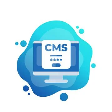 CMS login icon, Content management system Stock Illustration