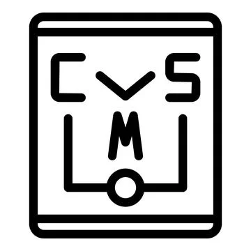 Cms paper icon outline vector. Code system Illustrazione stock