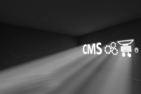 CMS rays volume light concept 3d illustration Stock Illustration