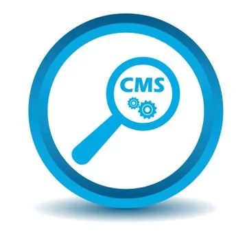 CMS search icon, blue, 3D Stock Illustration