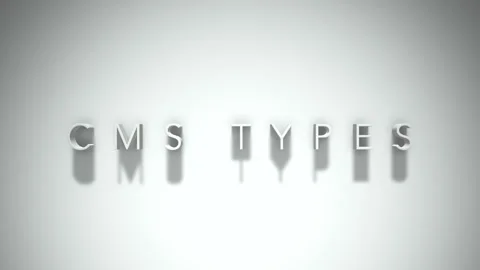 Cms types 3D title animation with shadows on a white background Stock Footage 297268498