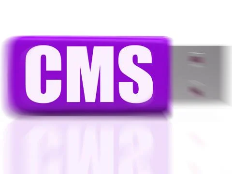 Cms usb drive means content optimization or data traffic Ilustración de archivo