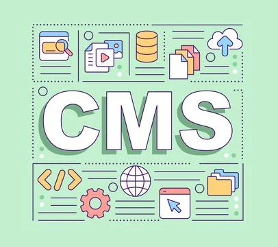 CMS word concepts light green banner Stock Illustration