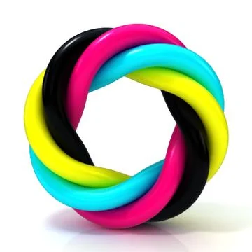 CMYK abstract circular sign 库存插图