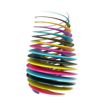 CMYK abstract shape. 3D Stock Illustration