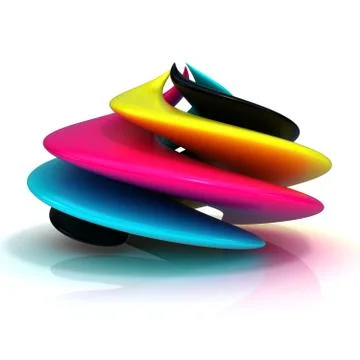 CMYK abstract shape 库存插图