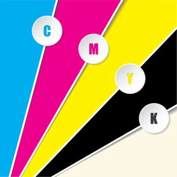 Cmyk background with CMYK text Illustrazione stock