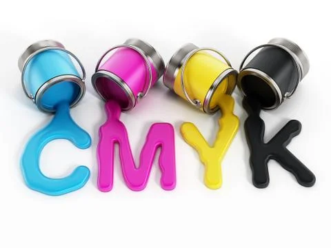 CMYK buckets Stock Illustration
