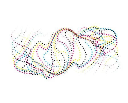 CMYK circle effect circle logo circles swirl background, dot circle gradient Stock Illustration